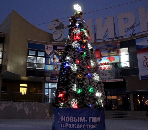 Зажглась новогодняя ёлка в сквере Государственного цирка Якутии имени Марфы и Сергея Расторгуевых!